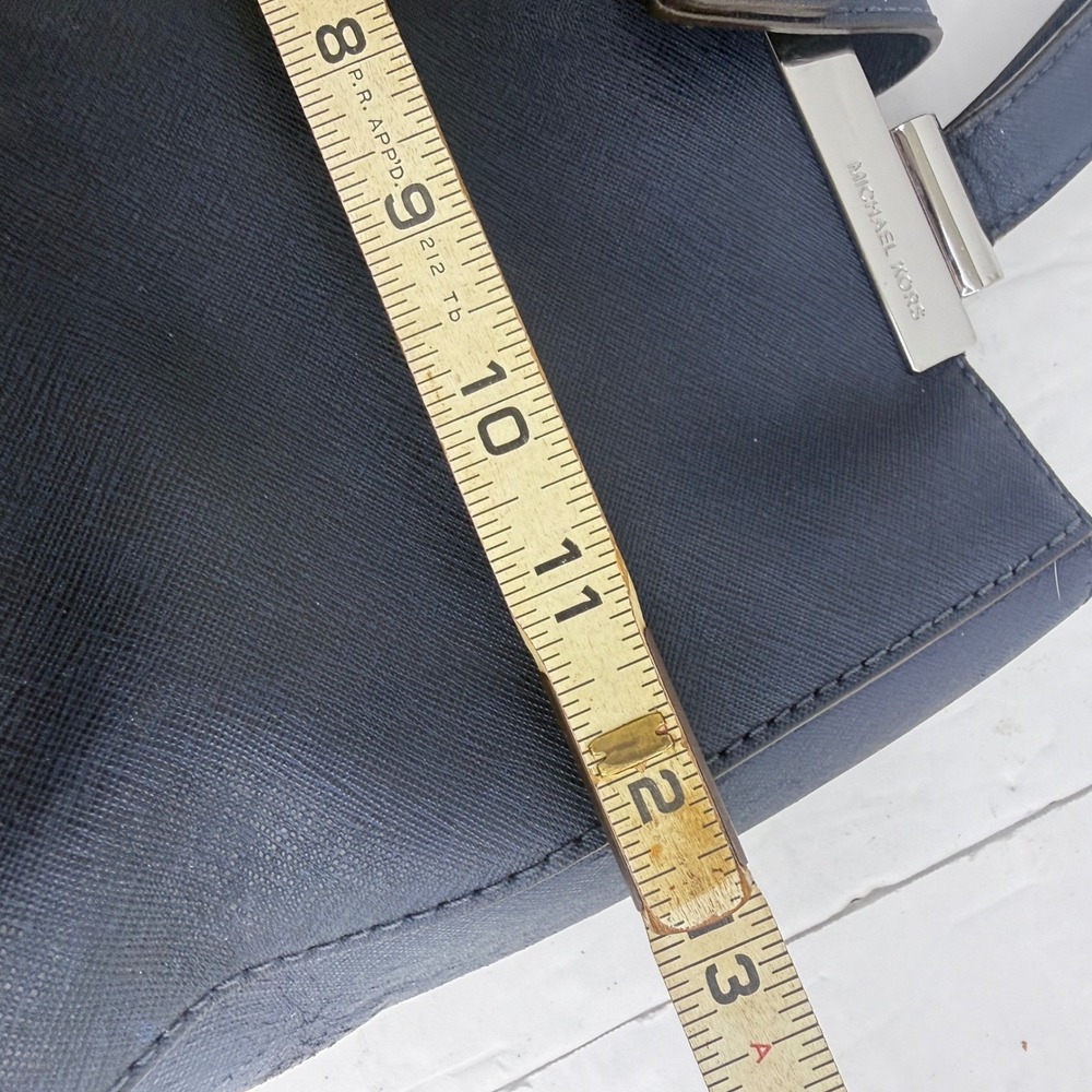 Michael Kors‎ Tote Bag Small Navy Blue Lana Saffiano Leather Silver Hardware - Picture 11 of 11